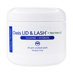 Oasis LID & LASH wipes with tea tree oil soothe eyelids during cleansing.