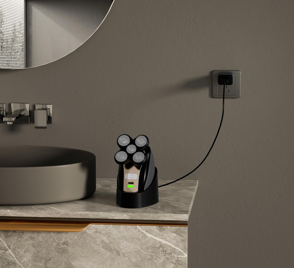 oatxtorpor charging dock installed on bathroom counter keeps shaver accessible