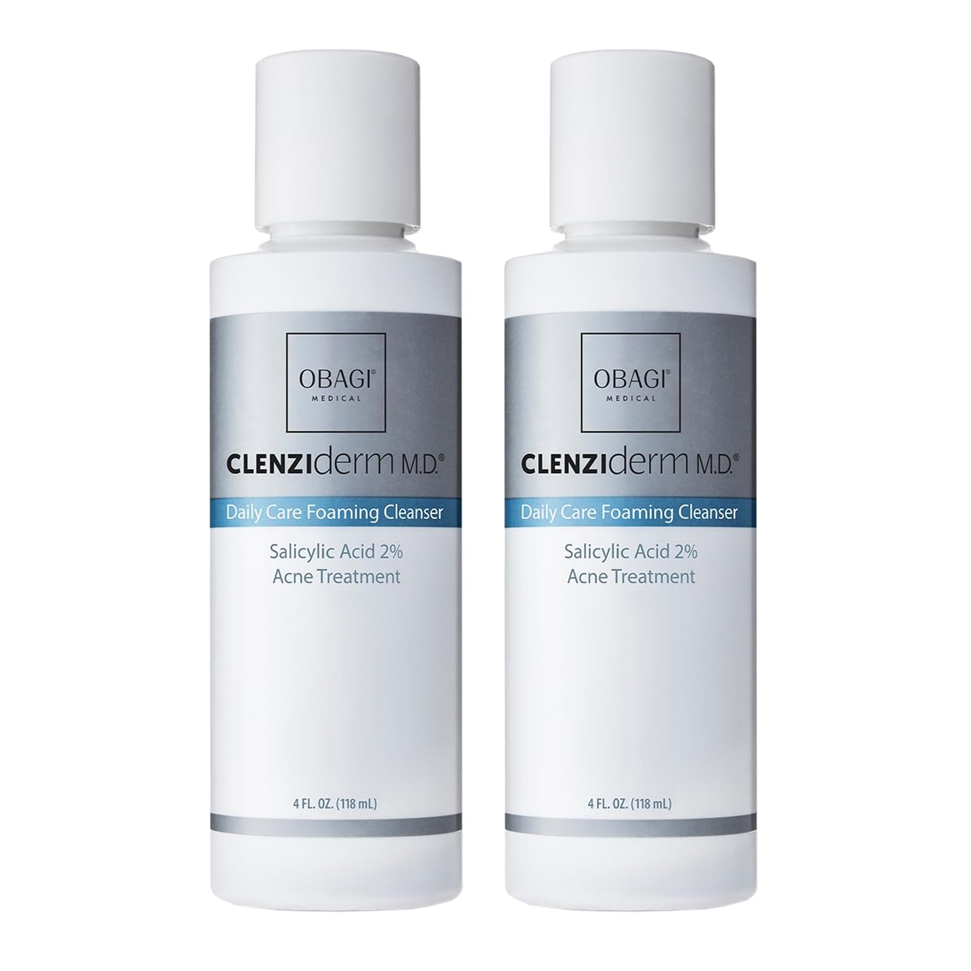 Obagi CLENZIderm Daily Care Foaming Cleanser cleanses pores with 2% BHA for clearer-looking skin.