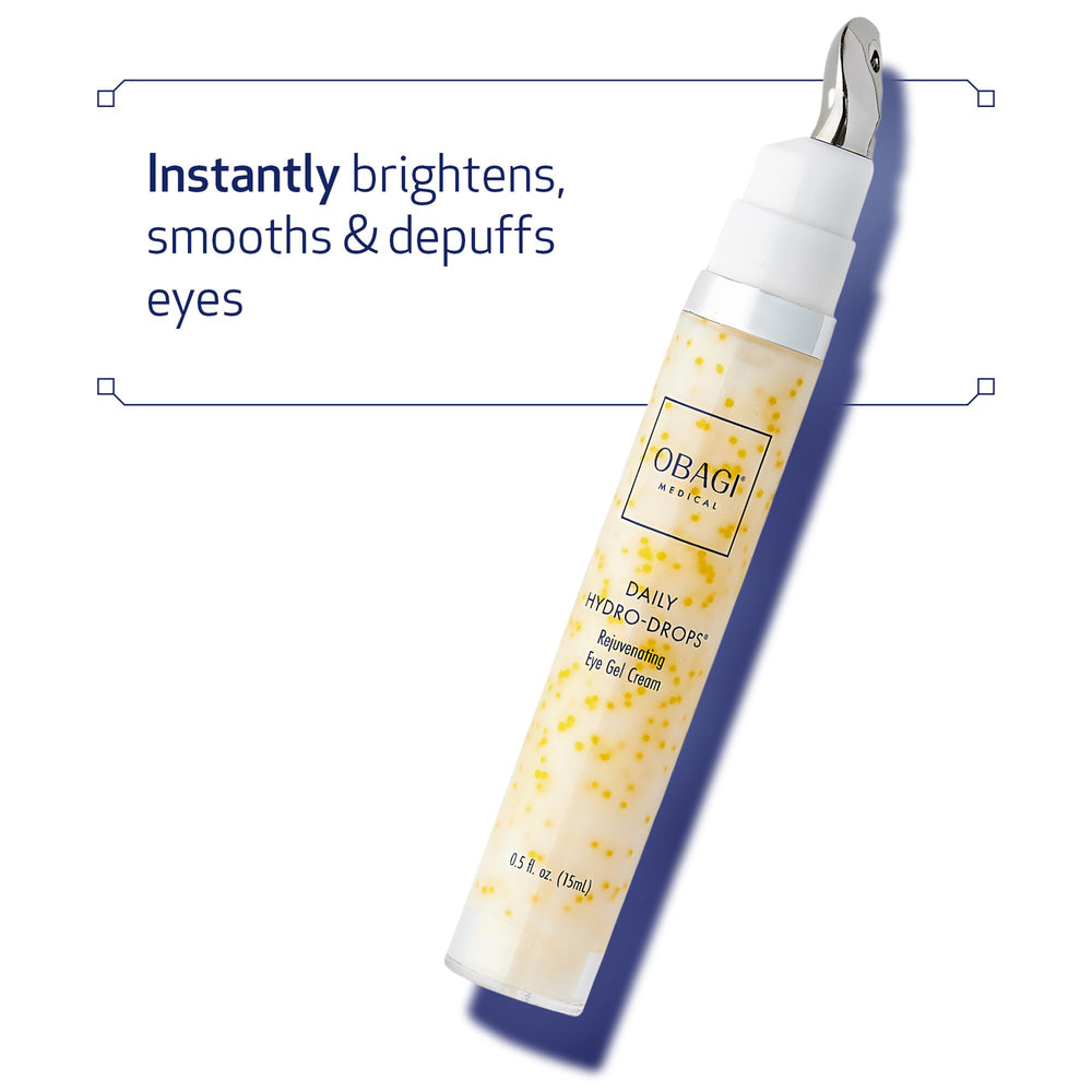 Obagi Daily Hydro-Drops jar closeup highlights hydrating gel texture.