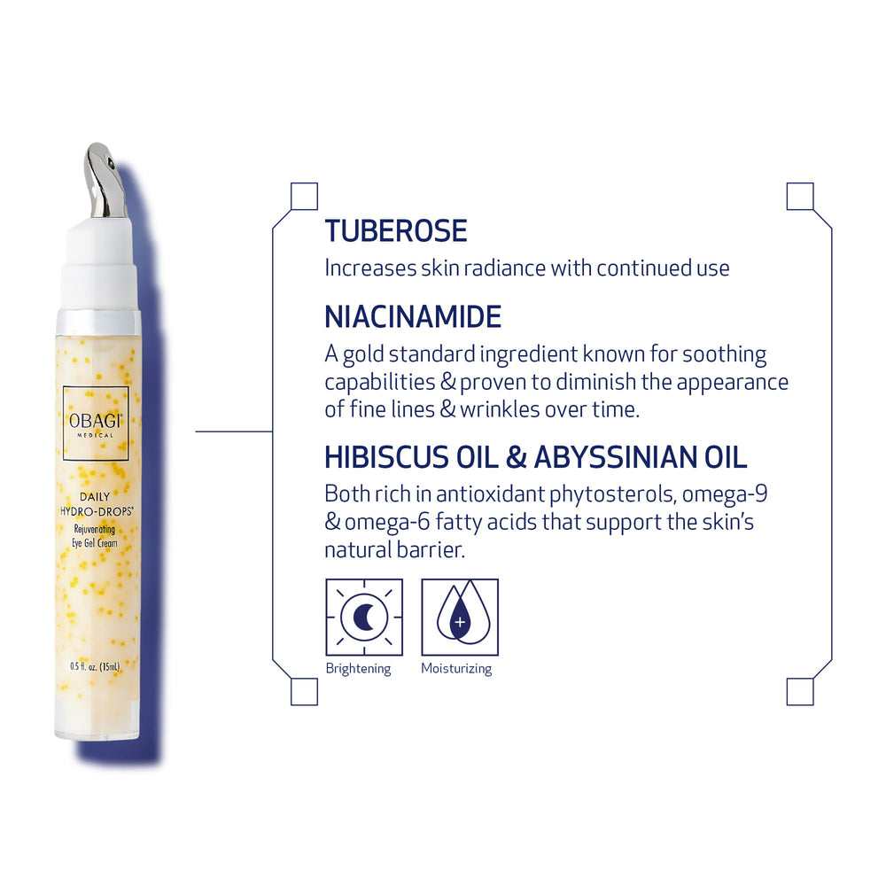 Obagi Daily Hydro-Drops packaging emphasizes portable 0.5 oz size.
