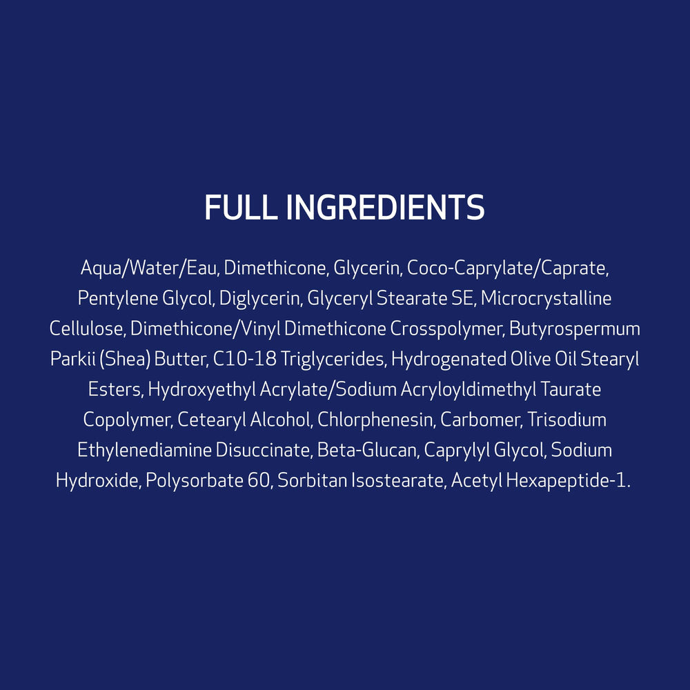 Obagi ELASTIderm Advanced Filler ingredients list highlights peptide technology.
