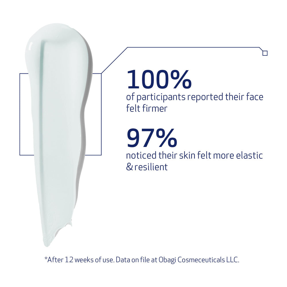 Obagi ELASTIderm Bi-Mineral Contour image illustrates patented elastin-supporting technology.