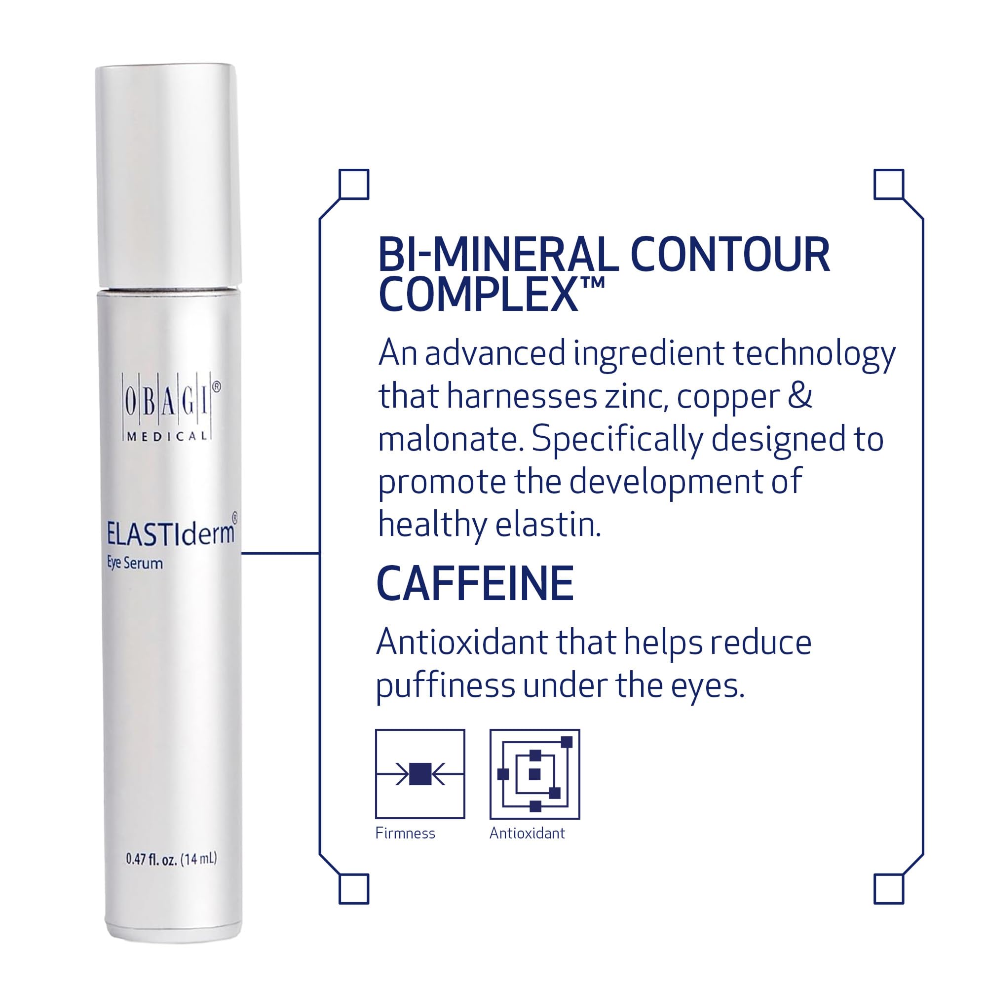 Obagi ELASTIderm Eye Serum application motion emphasizing gentle orbital-area use.