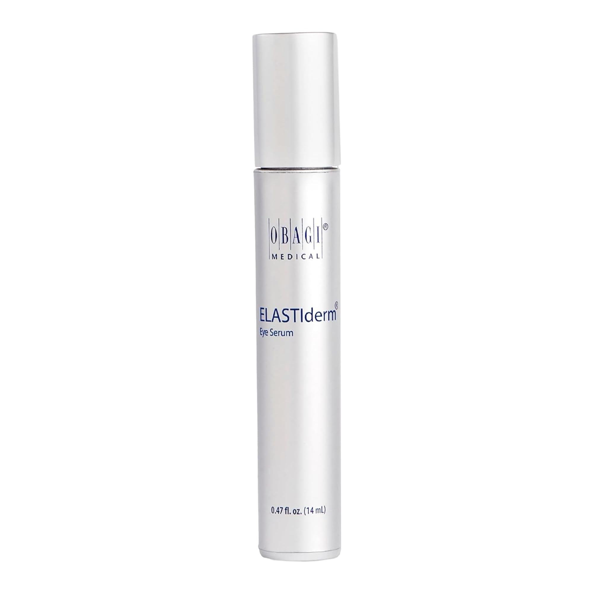 Obagi ELASTIderm Eye Serum bottle closeup for a refreshed under-eye appearance.