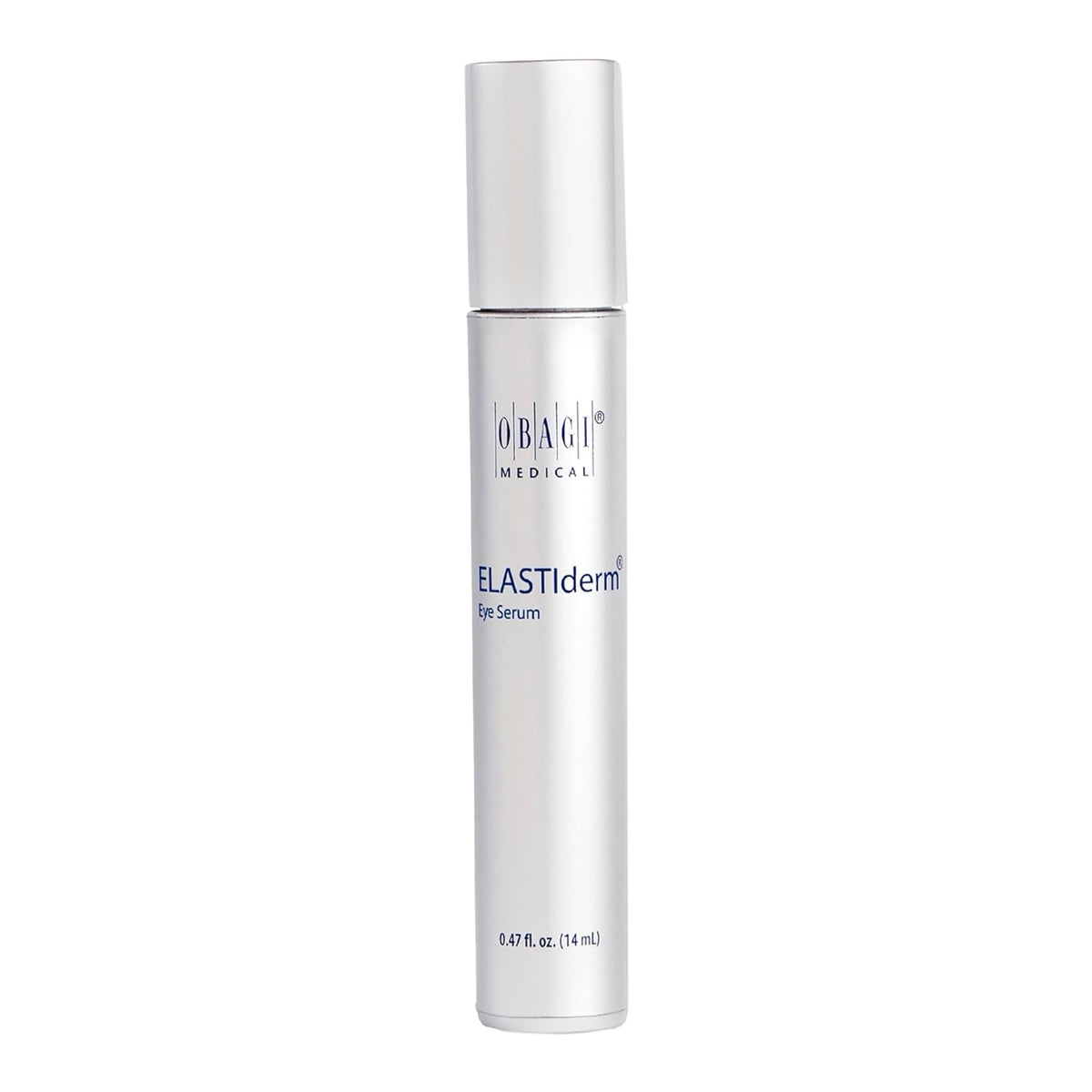 Obagi ELASTIderm Eye Serum bottle closeup for a refreshed under-eye appearance.