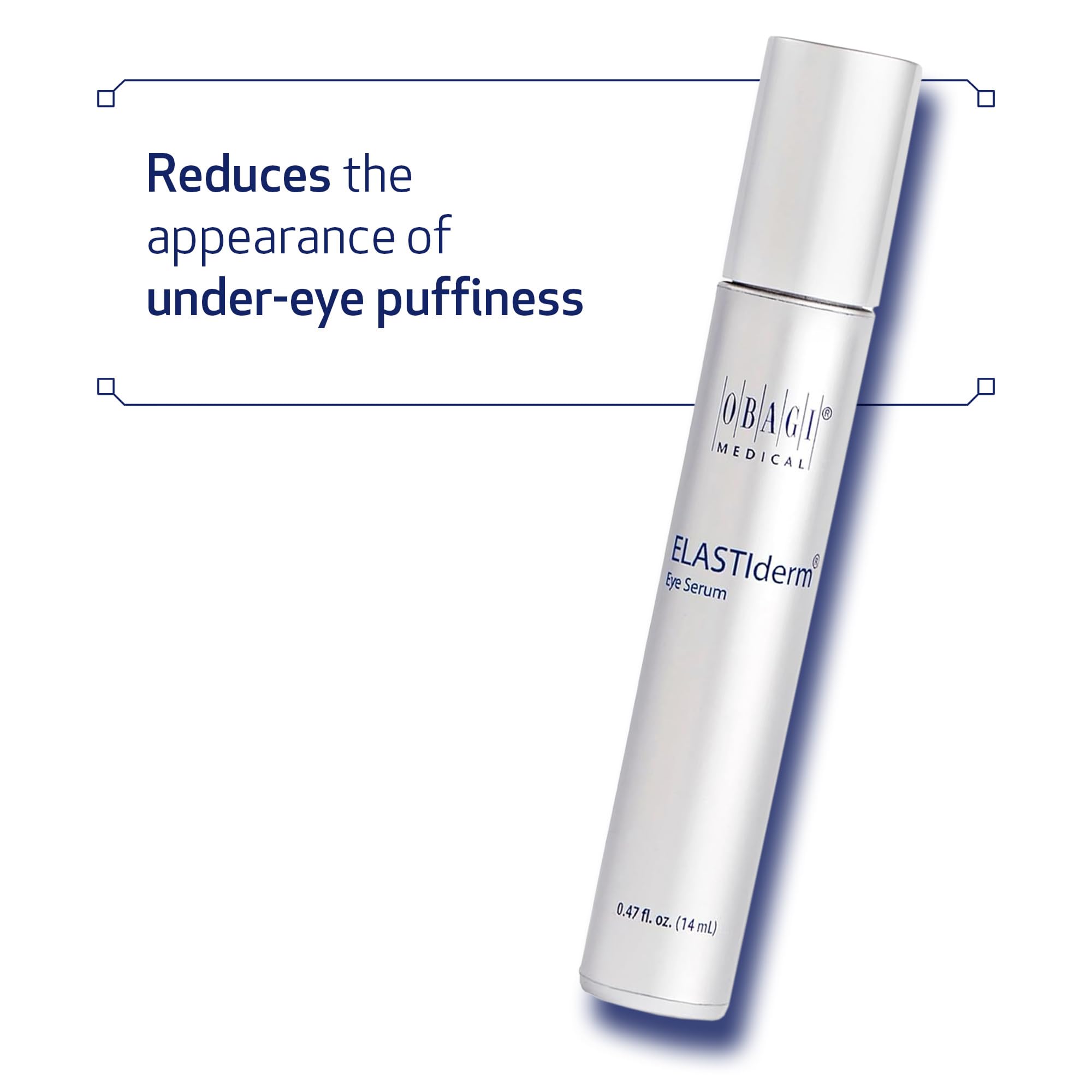 Obagi ELASTIderm Eye Serum near the under-eye area illustrating targeted care.