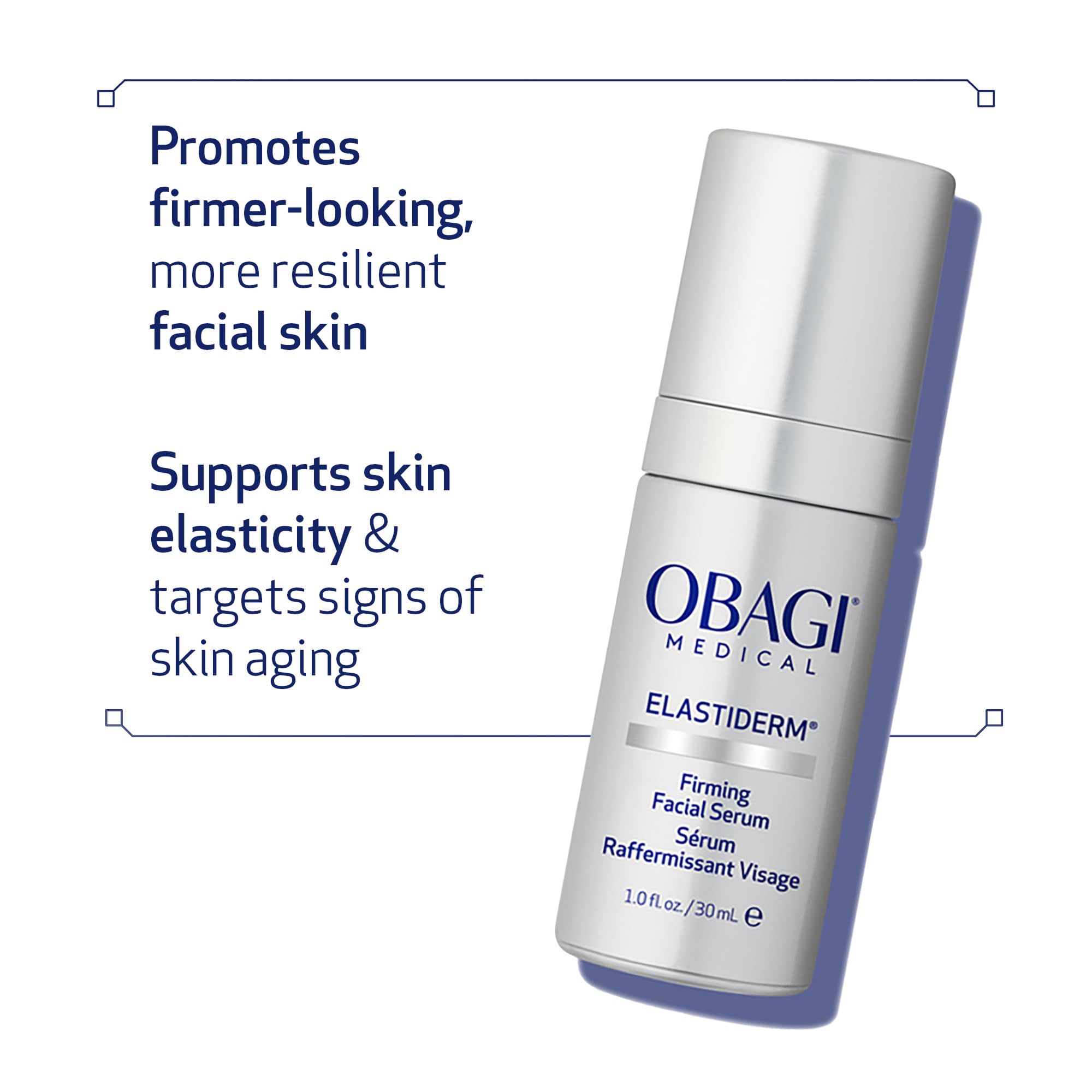 Obagi ELASTIderm Serum morning routine shot suggests ready-for-day firmness.