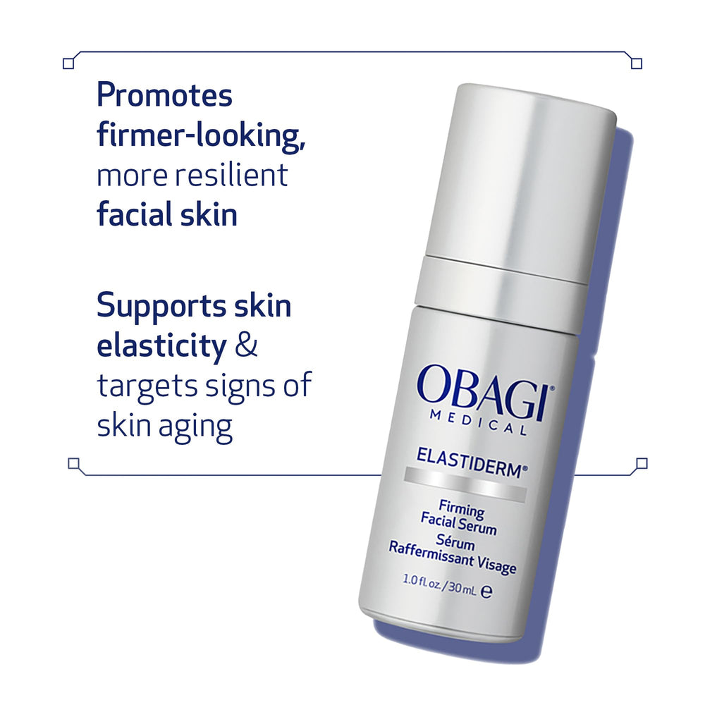 Obagi ELASTIderm Serum morning routine shot suggests ready-for-day firmness.