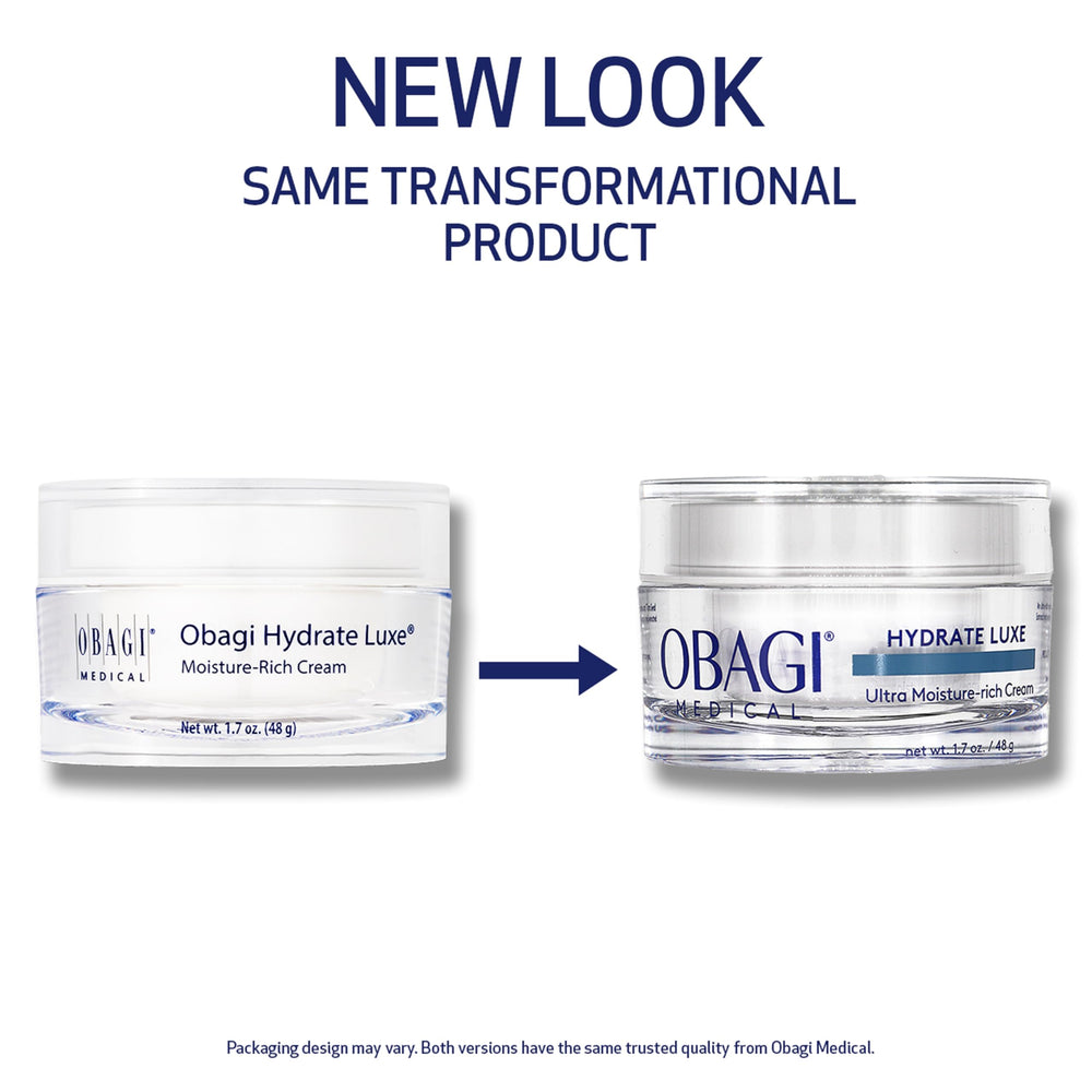 Obagi Hydrate Luxe balm texture emphasizes luxurious non-greasy moisturization