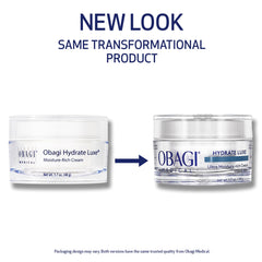 Obagi Hydrate Luxe balm texture emphasizes luxurious non-greasy moisturization