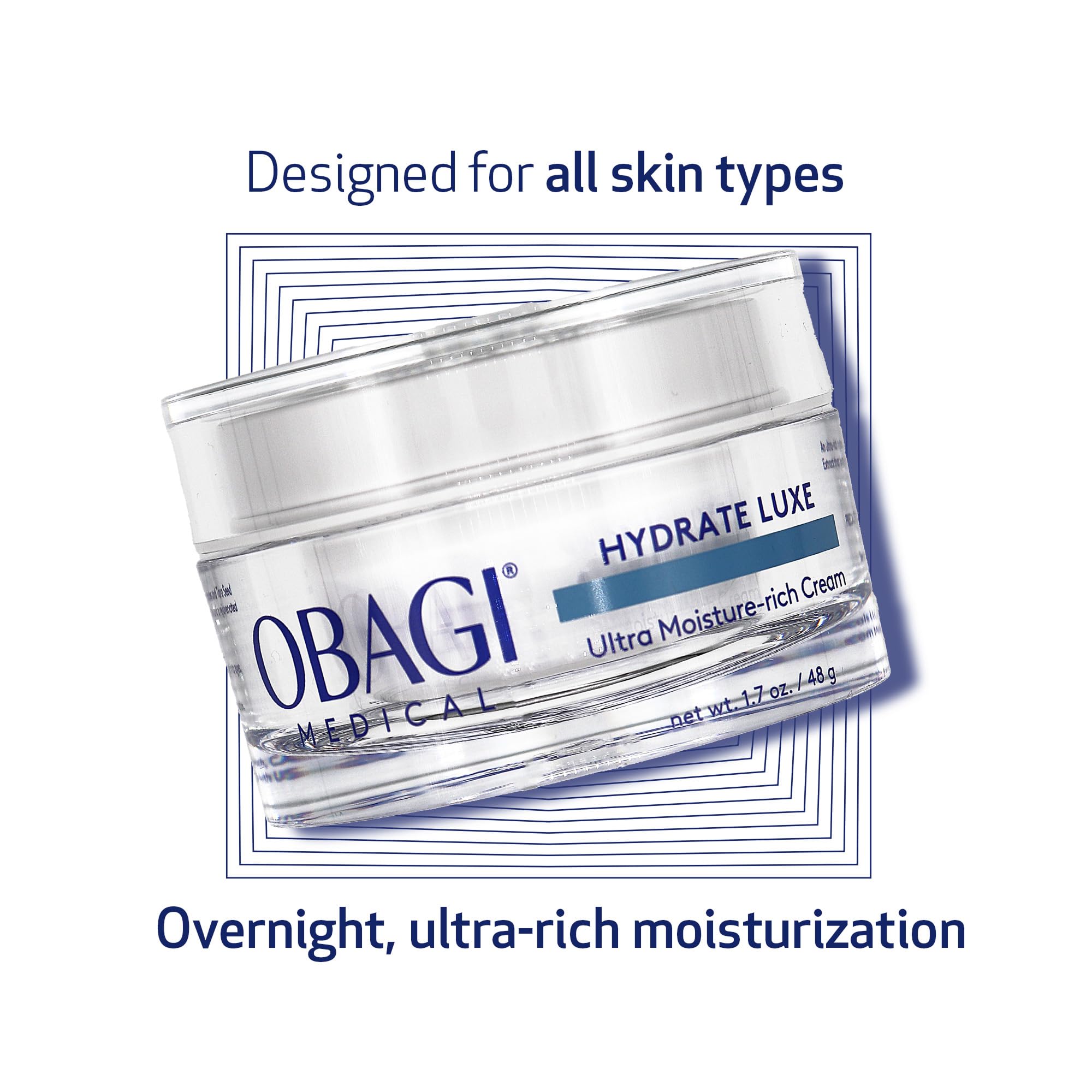 Obagi Hydrate Luxe Tara Seed Extract highlight suggesting moisture retention support for dry or aging skin