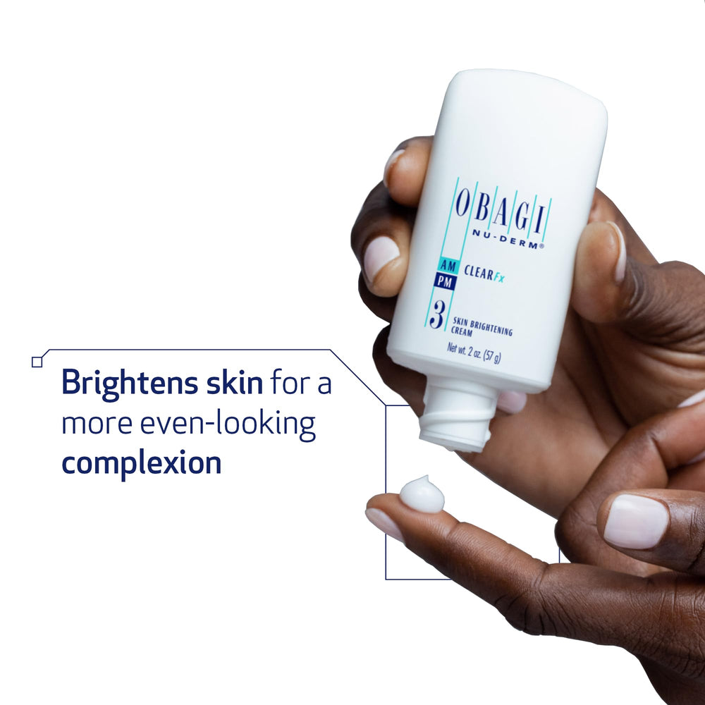 Obagi Medical Nu-Derm Clear Fx bottle-cap close-up emphasizing premium formula.