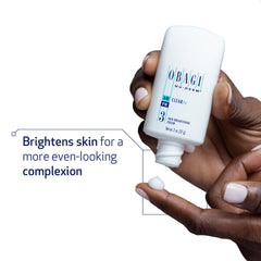 Obagi Medical Nu-Derm Clear Fx bottle-cap close-up emphasizing premium formula.