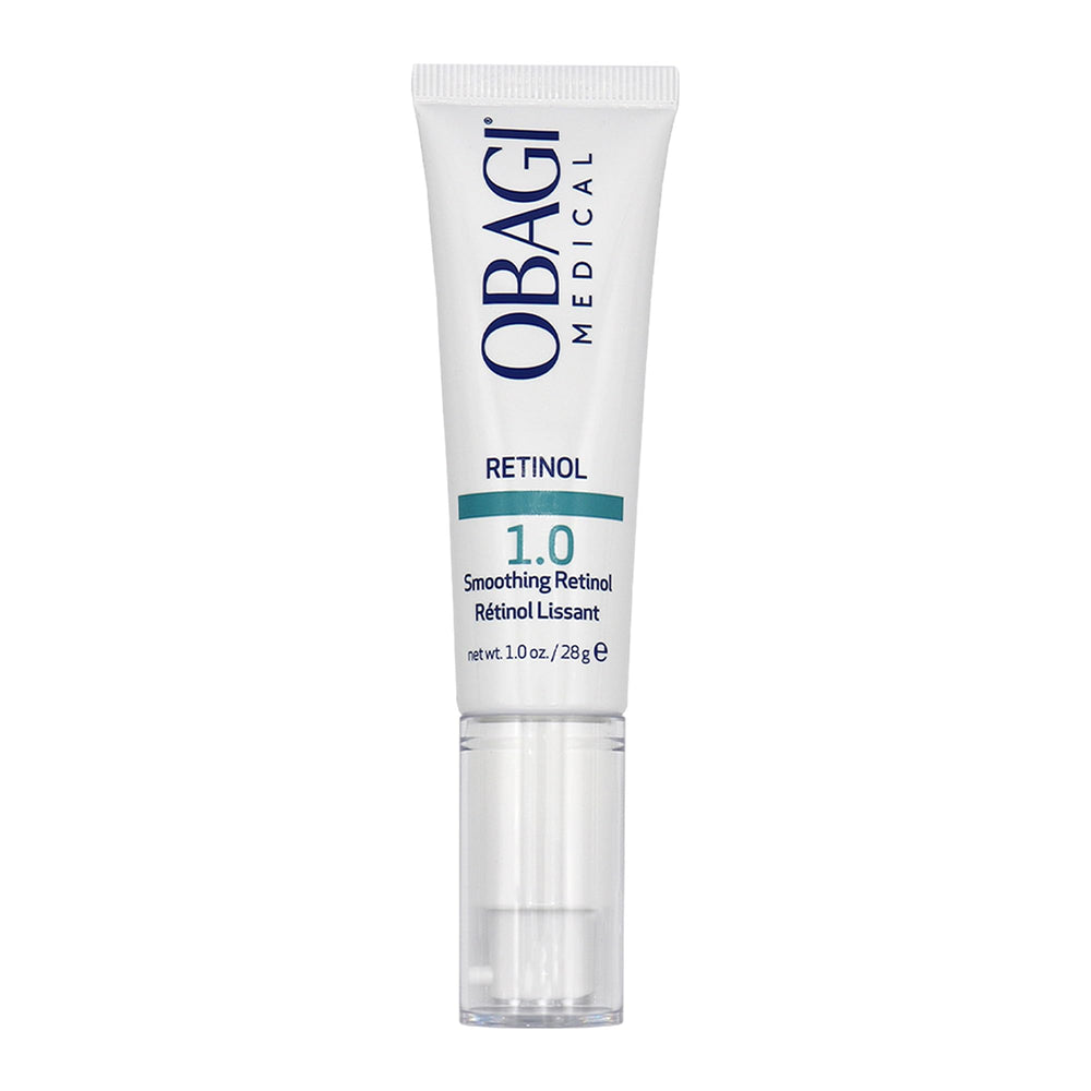 Obagi Medical Retinol 1.0 Cream bottle for nightly anti-aging routine.