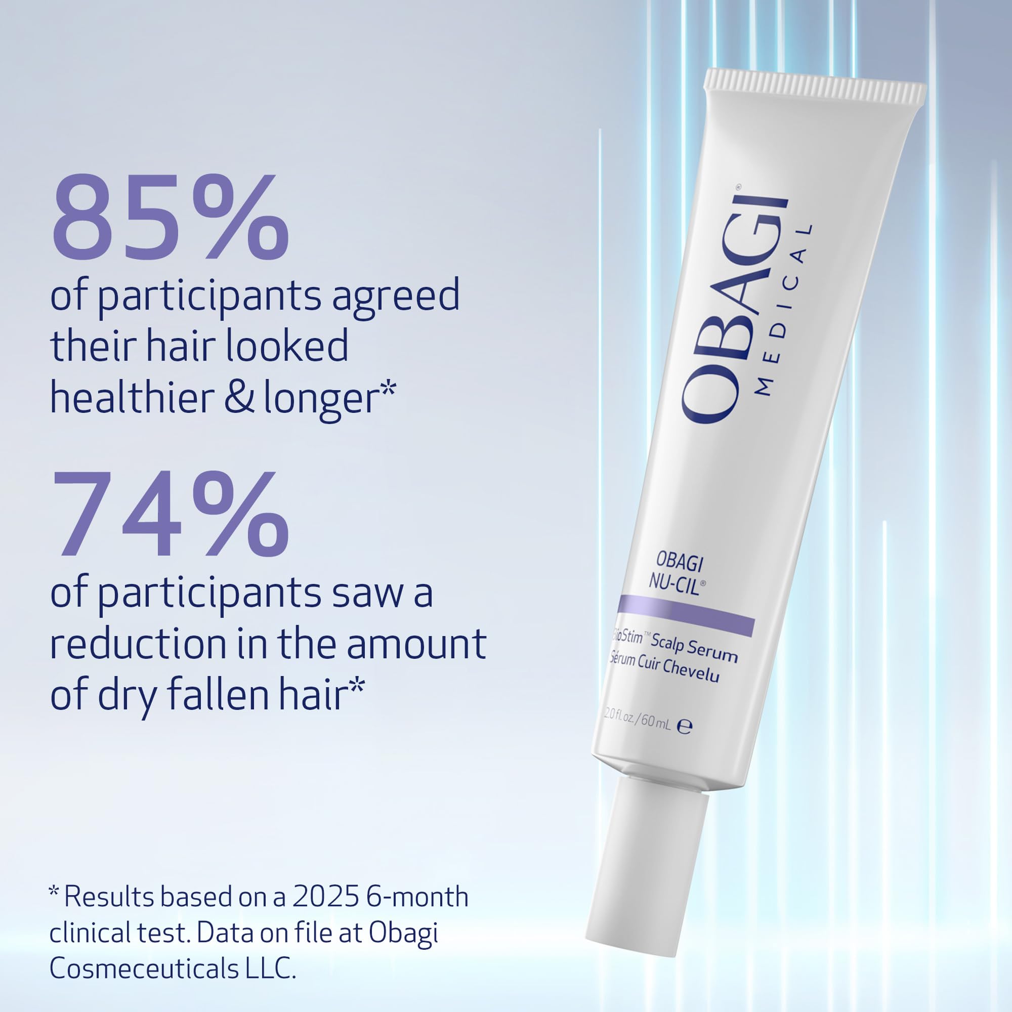 Obagi Nu-Cil BioStim serum texture swatch reveals light hydration without residue.