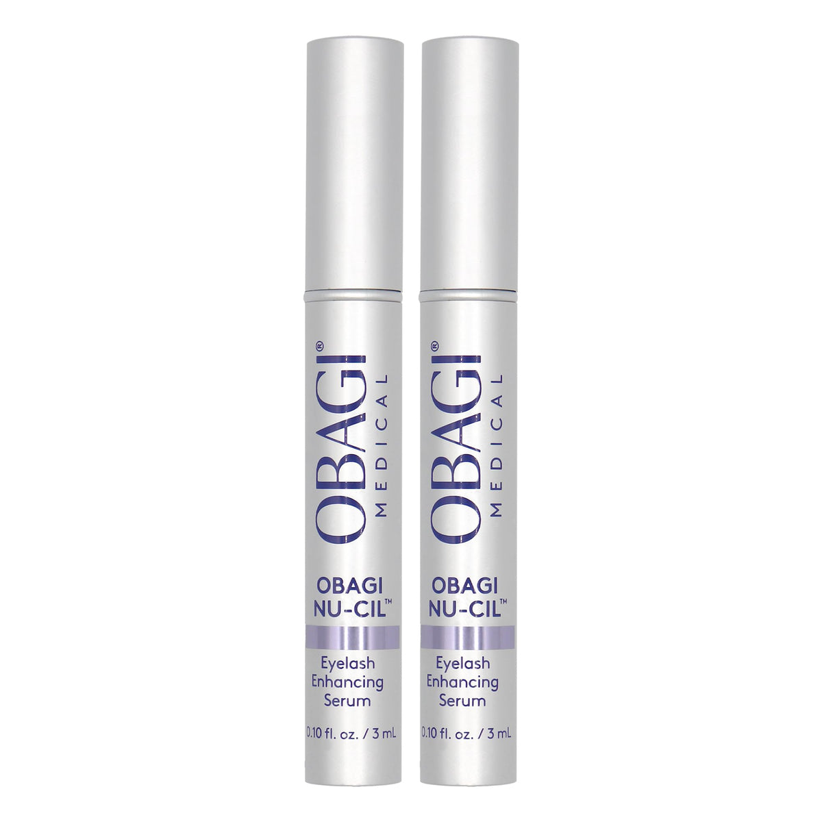 Obagi Nu-Cil serum bottle closeup showing lash nourishment support