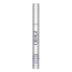 Obagi Nu-Cil serum bottle closeup emphasizes nourishing brow care for fuller brows
