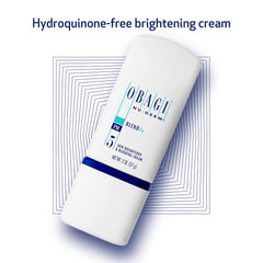Obagi Nu-Derm Blend Fx ingredients close-up featuring arbutin and vitamins C & E for brightness.