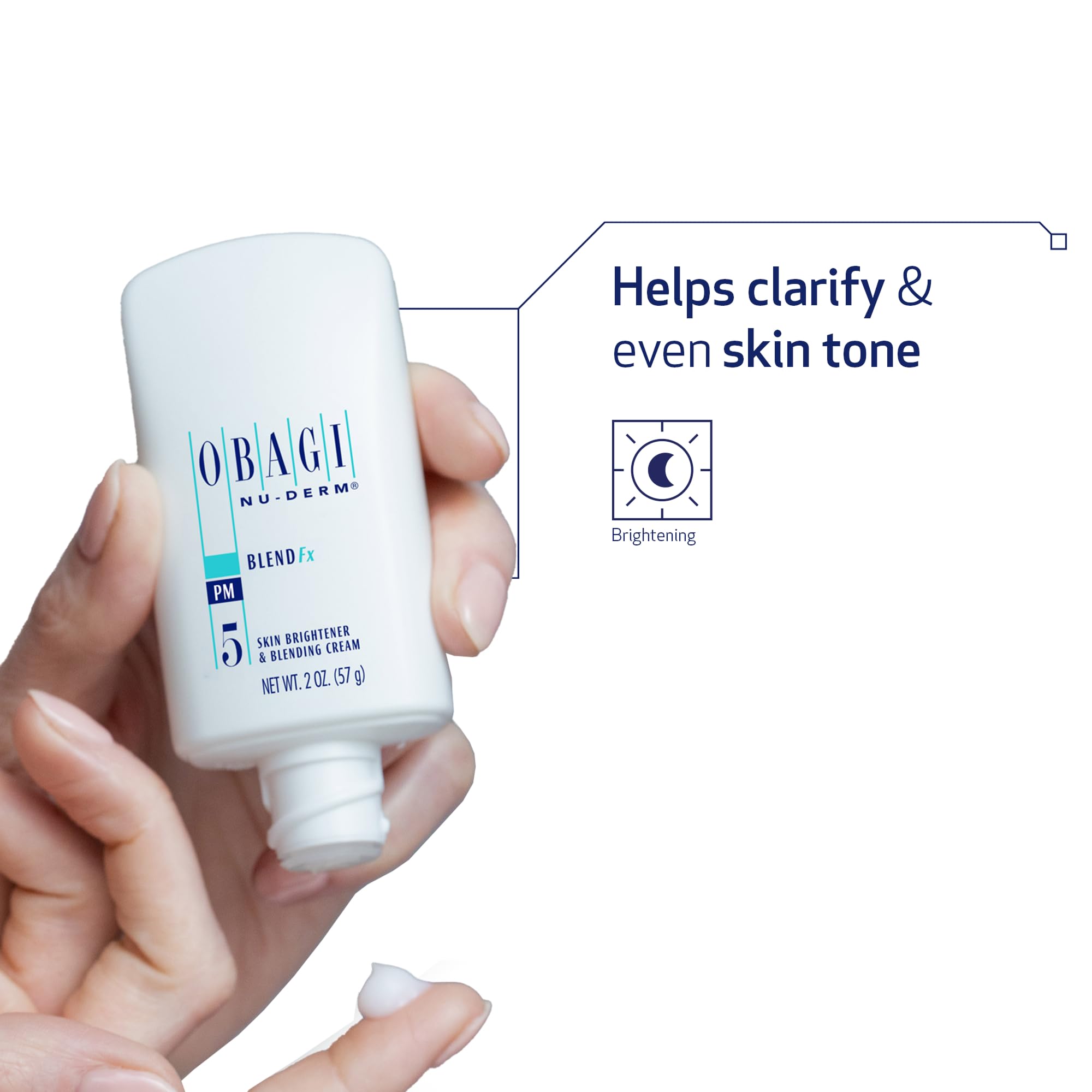 Obagi Nu-Derm Blend Fx jar close-up highlighting creamy texture and smooth nightly application.