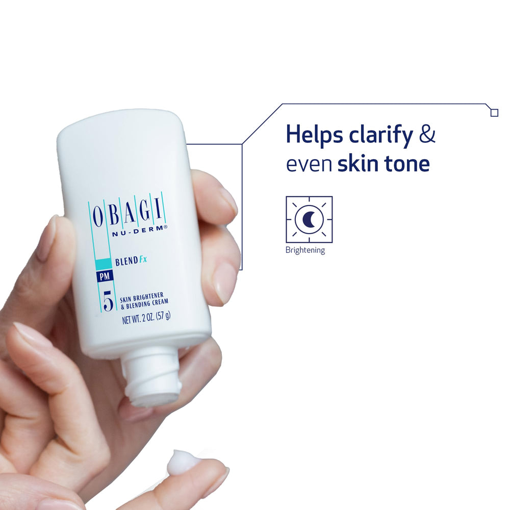 Obagi Nu-Derm Blend Fx jar close-up highlighting creamy texture and smooth nightly application.