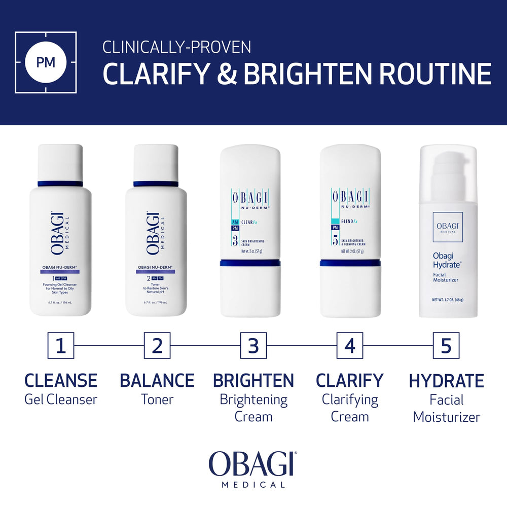 Obagi Nu-Derm Blend Fx night routine setup image suggests a calm, effective evening ritual.