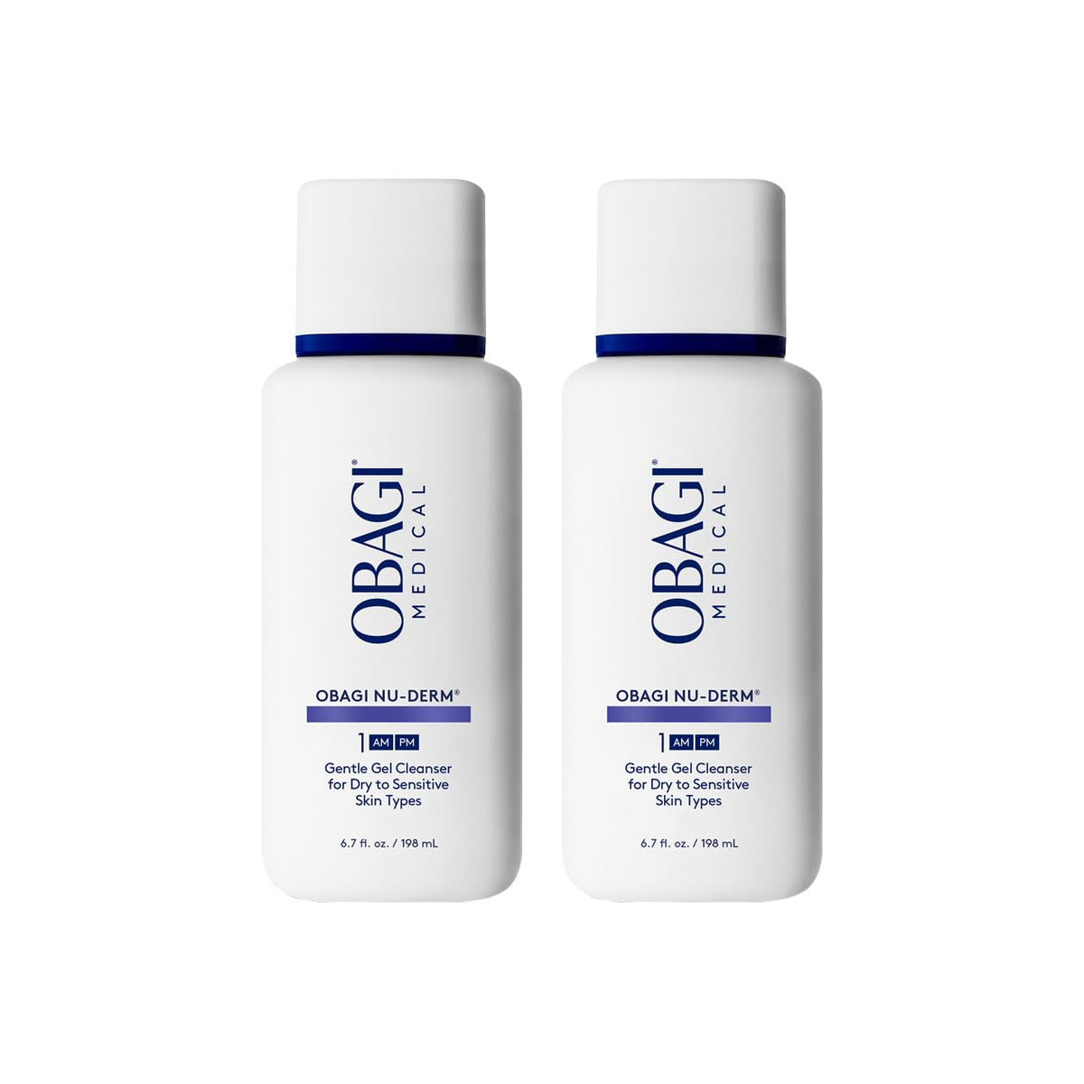 Obagi Nu-Derm Gentle Cleanser bottle for gentle daily cleansing on sensitive skin