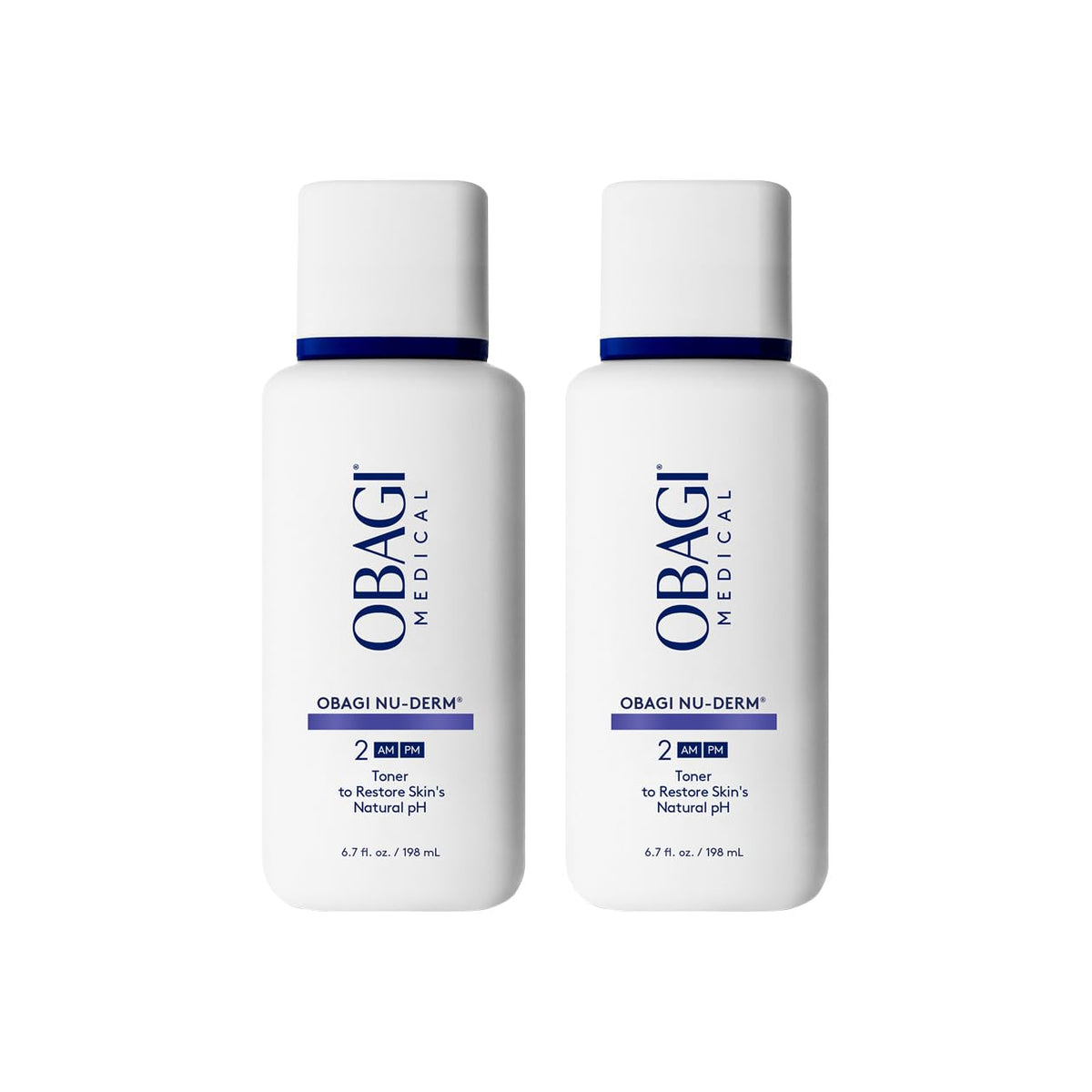Obagi Nu-Derm Toner alcohol-free bottle supports balanced skin without drying.
