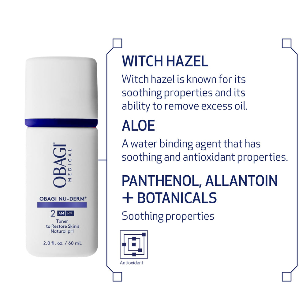 Obagi Nu-Derm Toner travel size bottle ready for on-the-go routine.