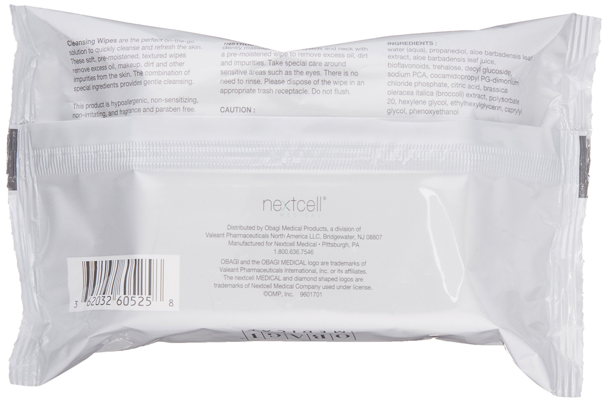 Obagi On the Go Cleansing Wipes textured surface for effective oil and makeup removal