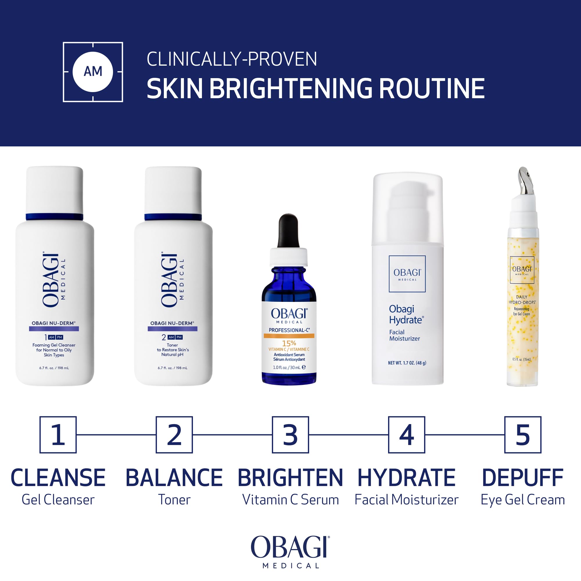 Obagi Professional-C 15% serum packaging box conveys premium dermatologist tested skincare