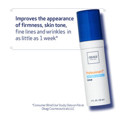 Obagi Professional-C Peptide Complex Serum texture swatch shows lightweight, non-greasy feel.