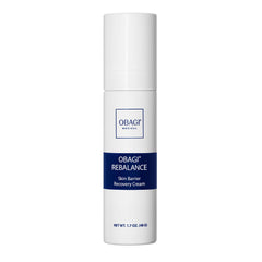 Obagi Rebalance cream jar close-up showing creamy texture for barrier support.