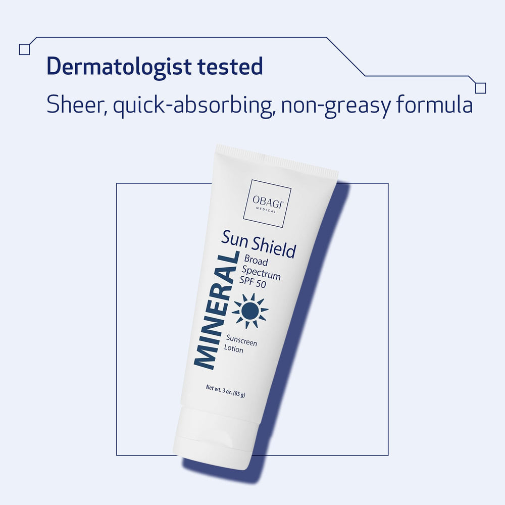 Obagi Sun Shield on skin demonstrates a light, non-greasy finish.