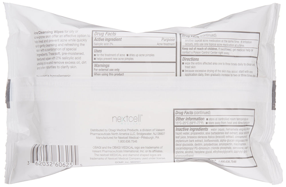 Obagi SUZANOBAGIMD wipes on hand offer refreshed, acne-prone skin after cleanse.