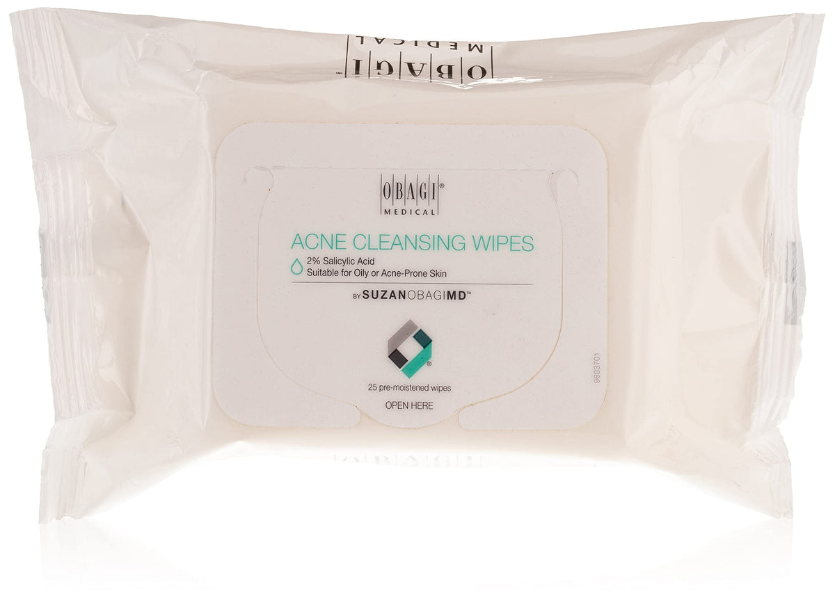 Obagi SUZANOBAGIMD cleansing wipes packaging for quick oily-skin refresh.