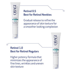 Obagi360 Retinol 1.0 Cream bottle on vanity suggests premium nightly routine
