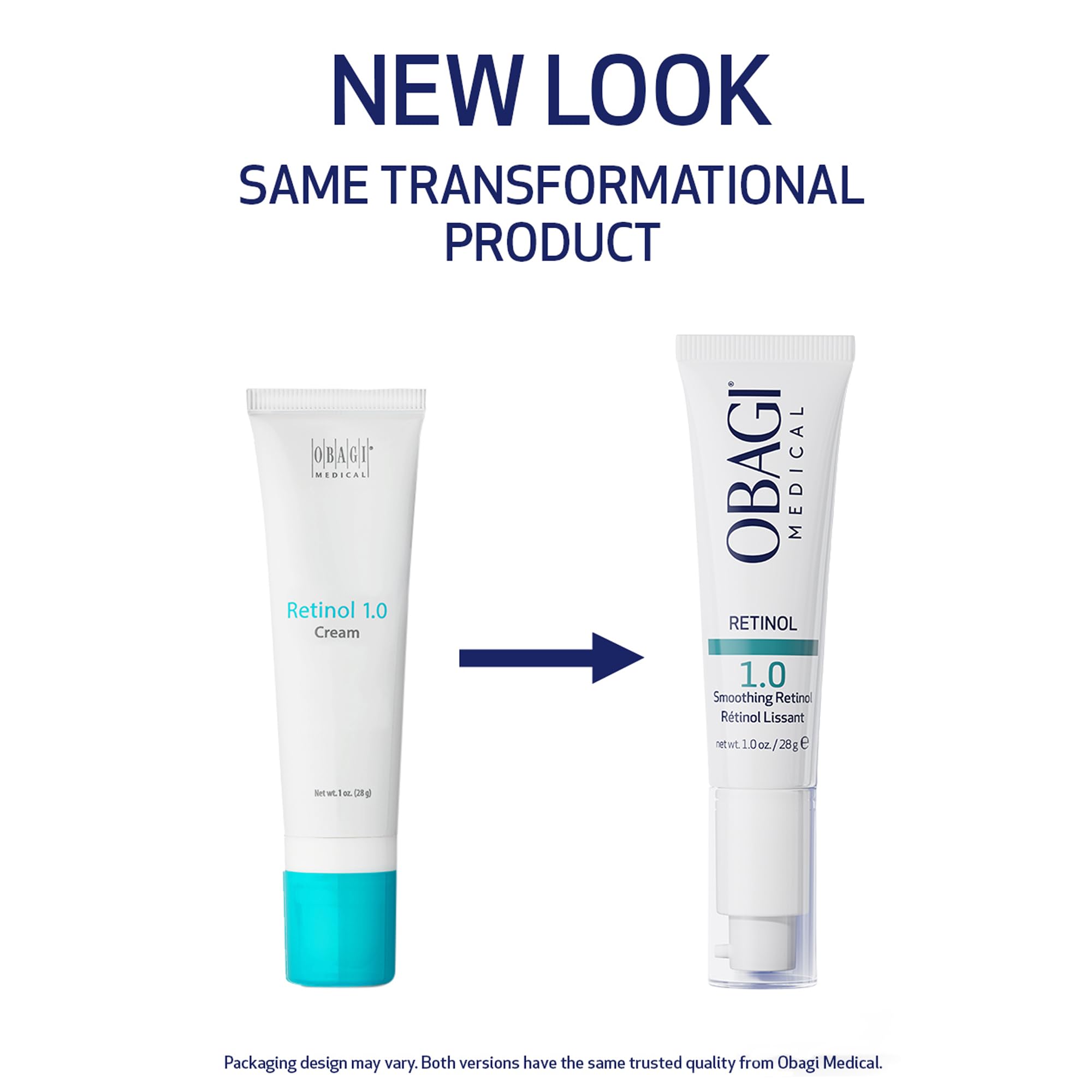 Obagi360 Retinol 1.0 Cream jar pump shows easy application for smoother texture