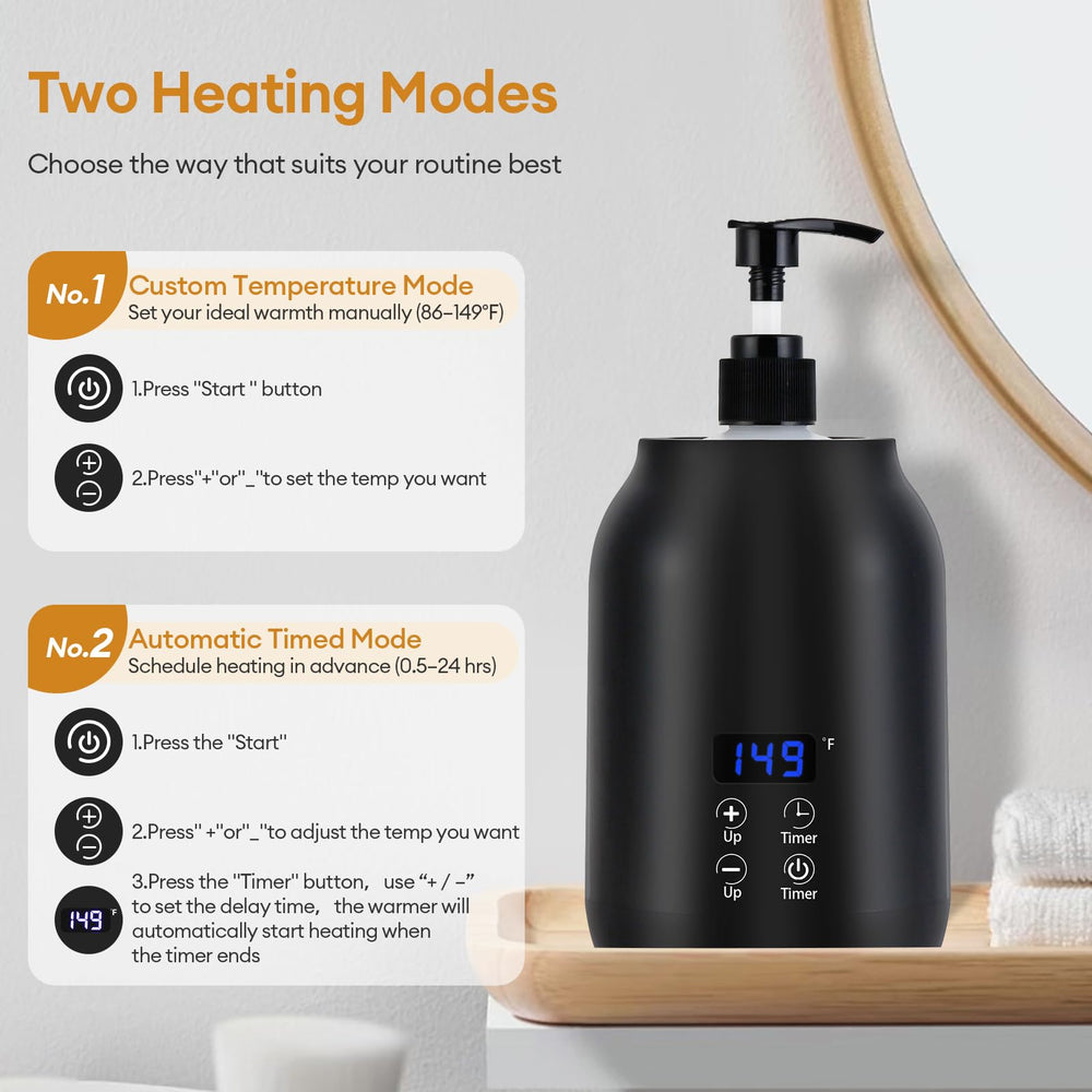 obecilc massage oil warmer temperature control buttons for precise warming