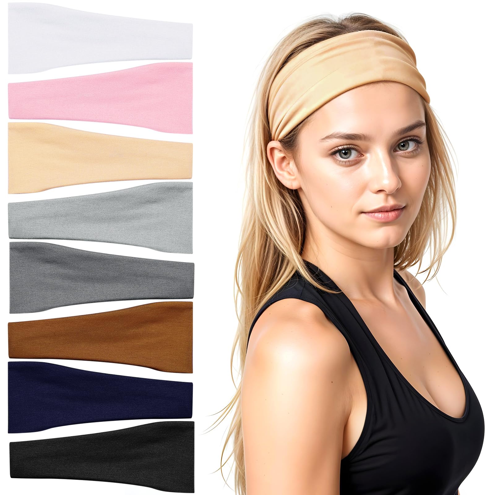 obeoby headbands for women front-knotted style keeps hair in place during workouts