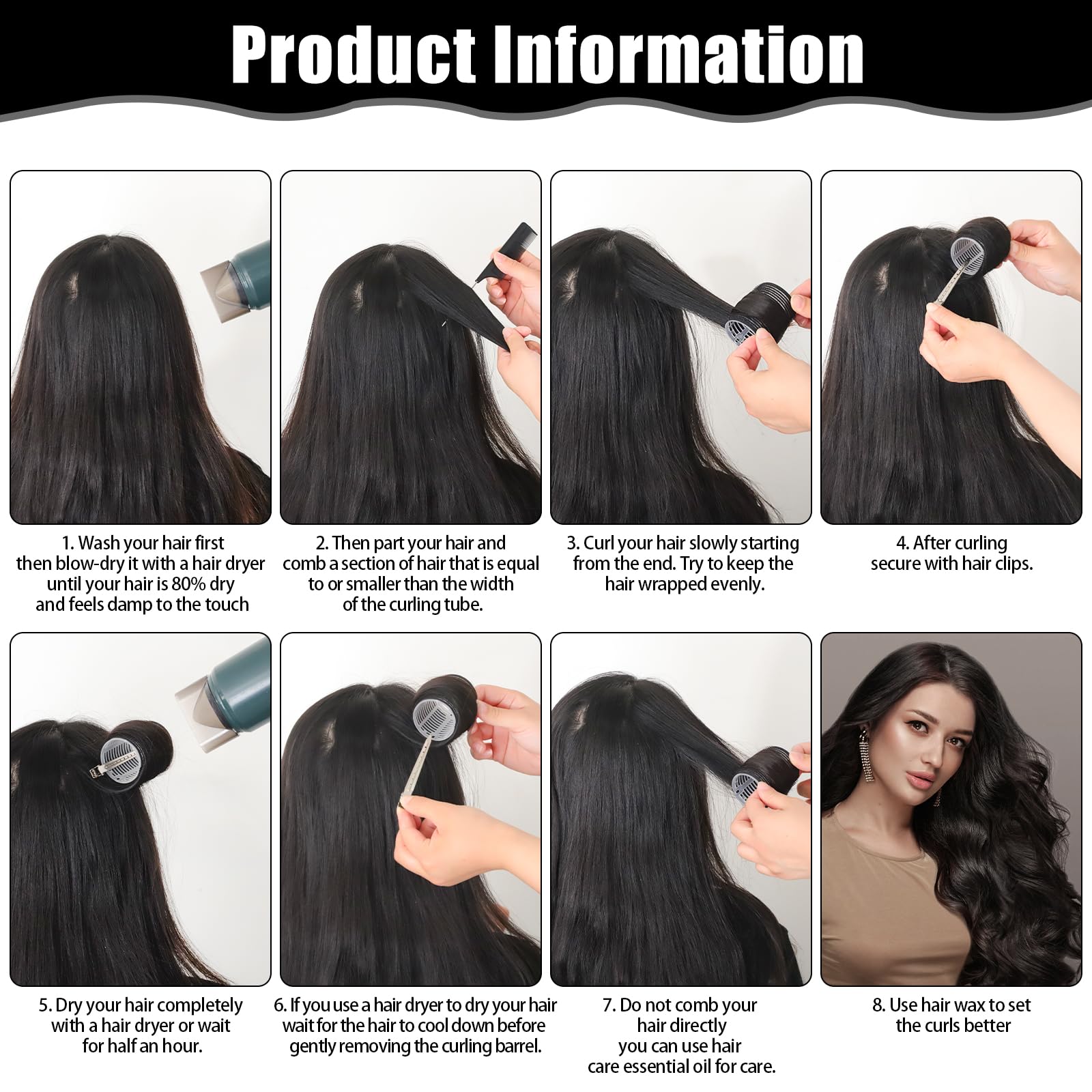 obeoby self-grip hair rollers 25mm for tight curls and ends