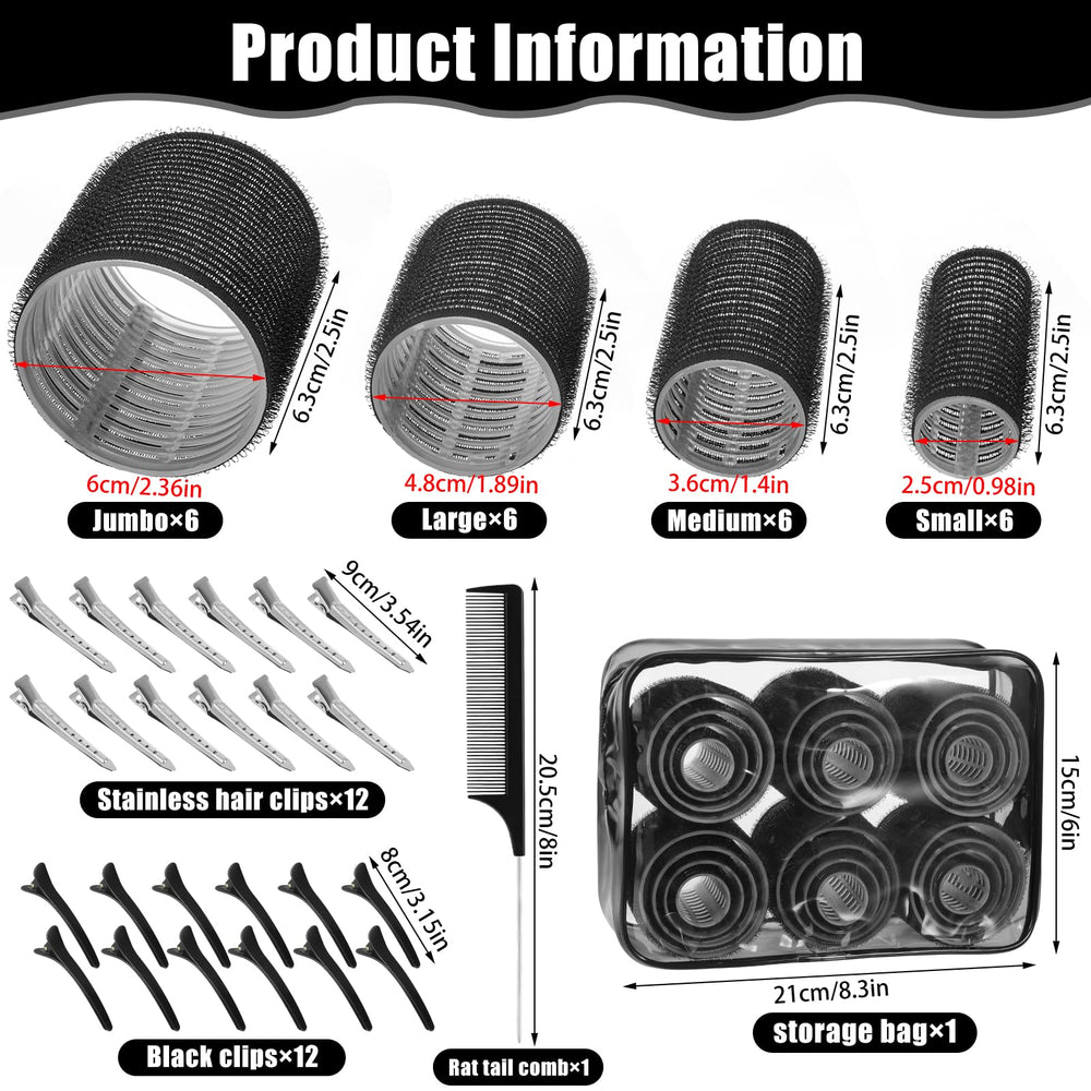 obeoby self-grip hair rollers 48mm for classic curls on medium-length hair