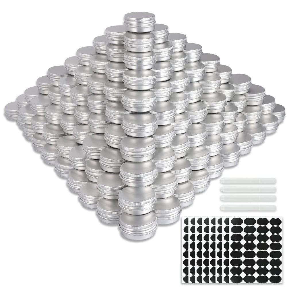 OBKJJ 234-pack round cans with screw lids, ideal for organized DIY cosmetics storage.