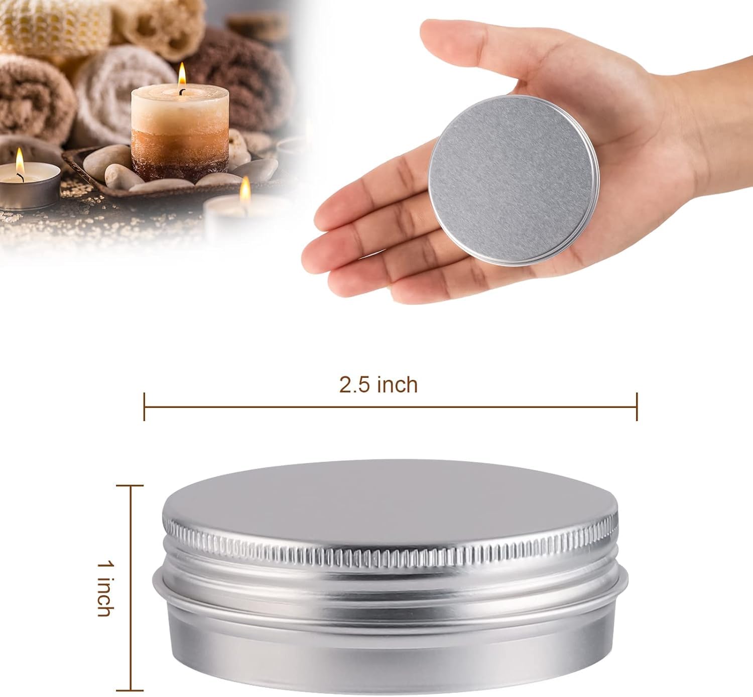 OBKJJ aluminum tin cans with open lids showing labeling surface for easy identification.