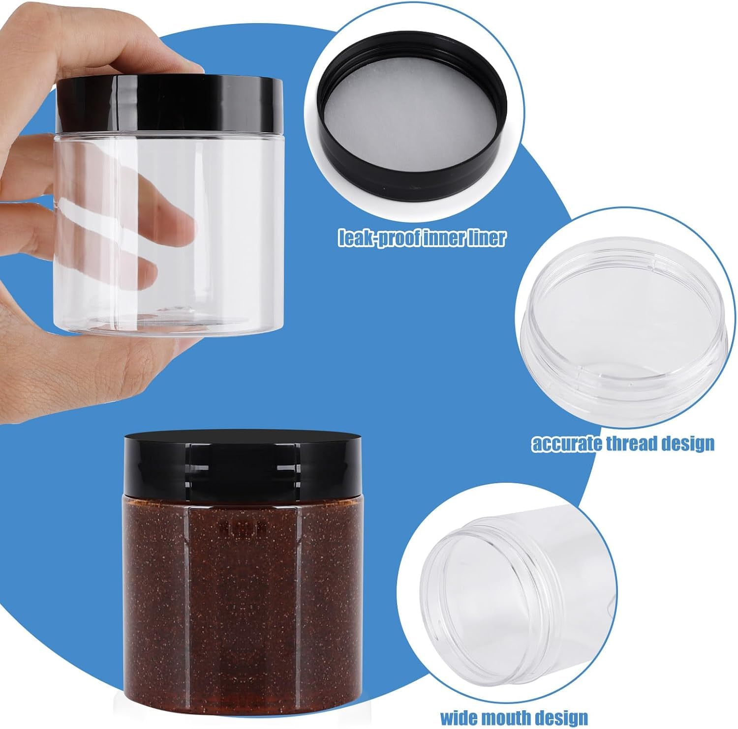 OBKJJ labeled jars help you quickly identify cosmetics, lotions, or balms.