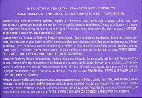 Obliphica Seaberry hair mask application demonstrates easy scalp-to-ends coverage