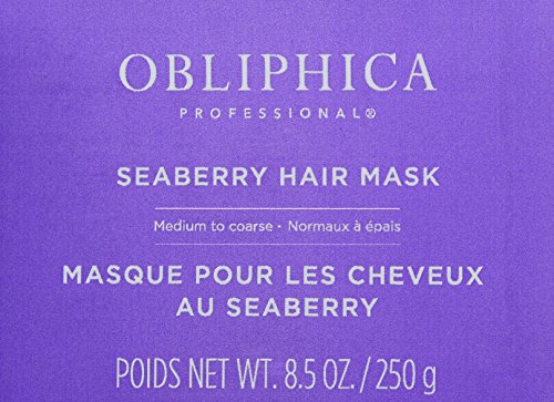 Obliphica Seaberry hair mask jar closeup shows rich texture for deep conditioning