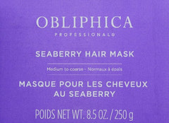 Obliphica Seaberry hair mask jar closeup shows rich texture for deep conditioning