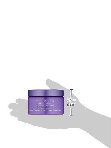 Obliphica Seaberry mask vitamin complex image signals antioxidant support for healthier strands