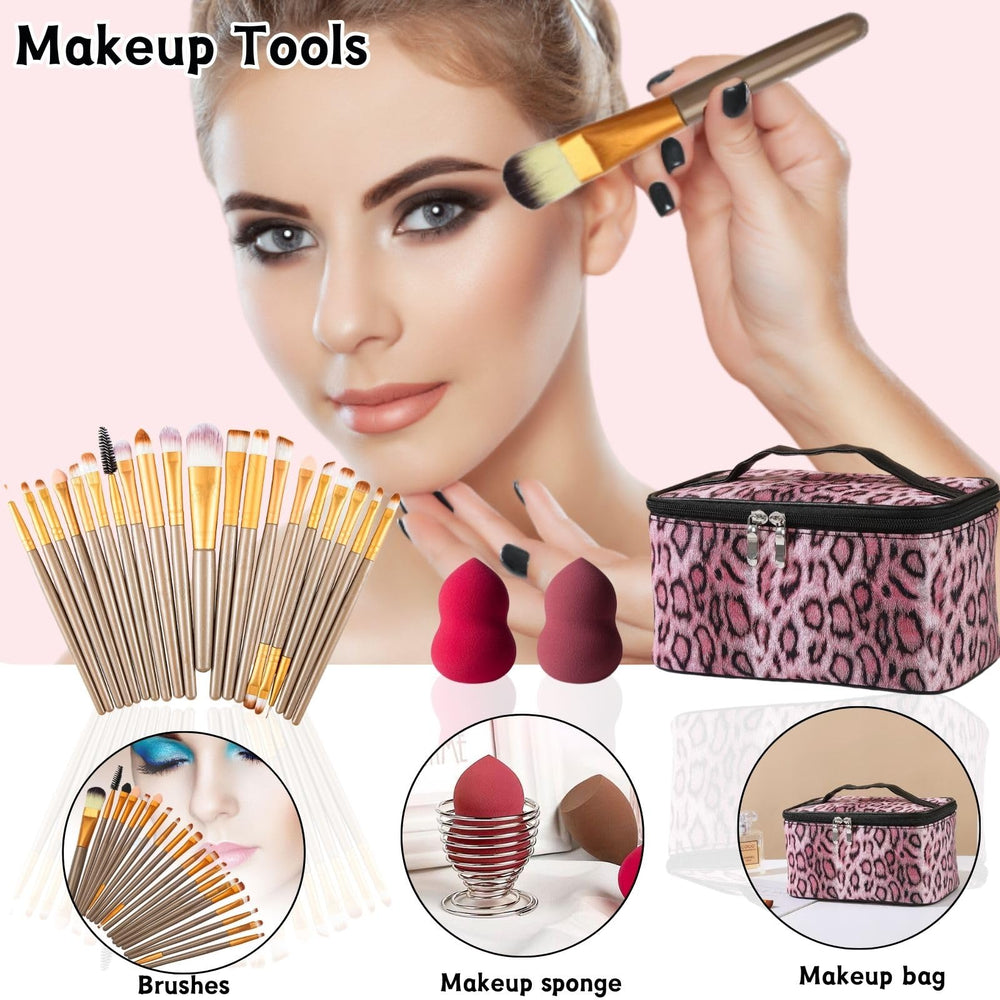 Obmyllax makeup brush set arranged for precise application and blending.